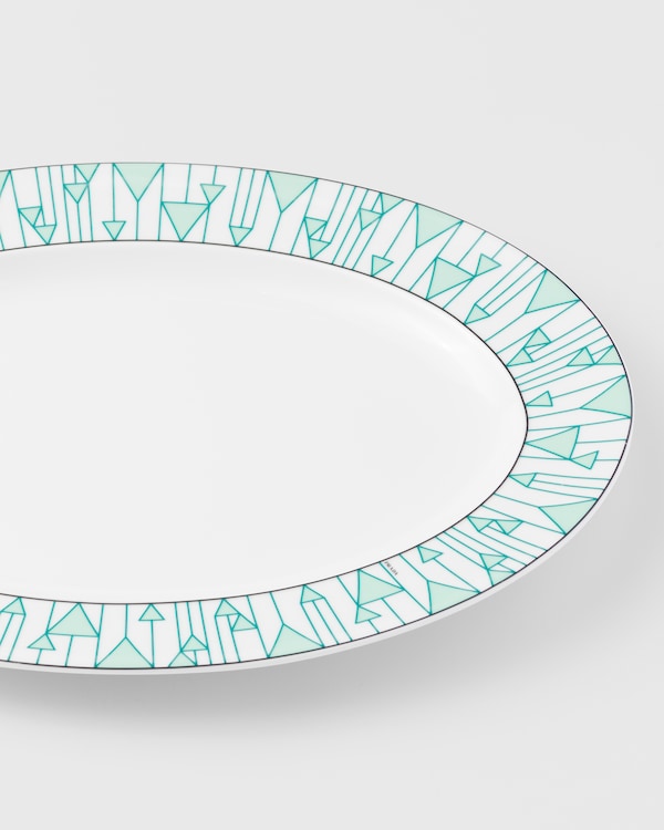 Large porcelain serving plate - Vienna Green - Green Large porcelain serving plate - Vienna Green - Green