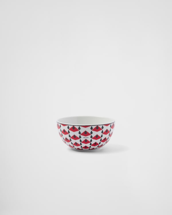 Set of two porcelain rice or cereal bowls - Vienna Red - Black/Red Set of two porcelain rice or cereal bowls - Vienna Red - Black/Red