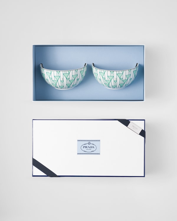 Set of two porcelain soup bowls - Vienna Green - Green Set of two porcelain soup bowls - Vienna Green - Green