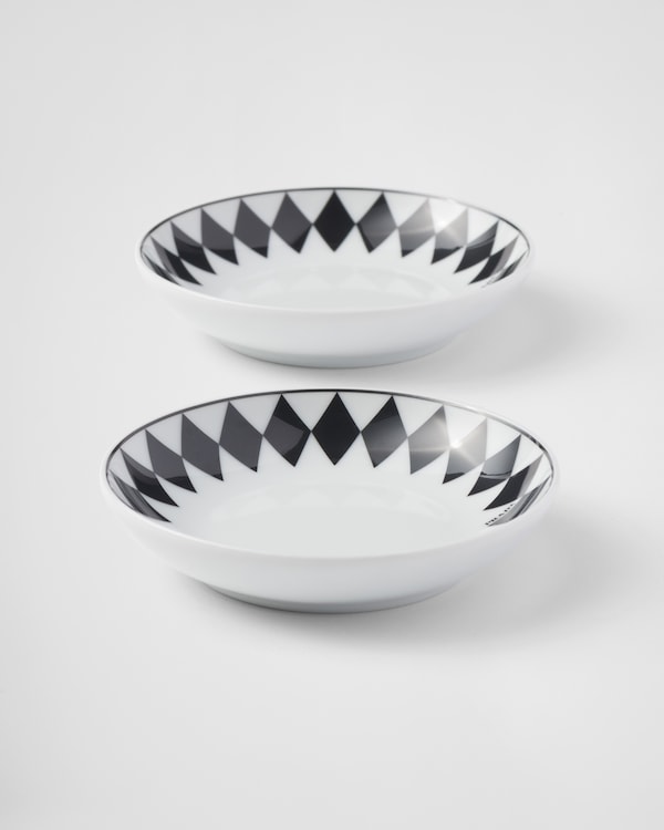 陶瓷酱料碗两件套 - Checkerboard - 白色 / 黑色 陶瓷酱料碗两件套 - Checkerboard - 白色 / 黑色