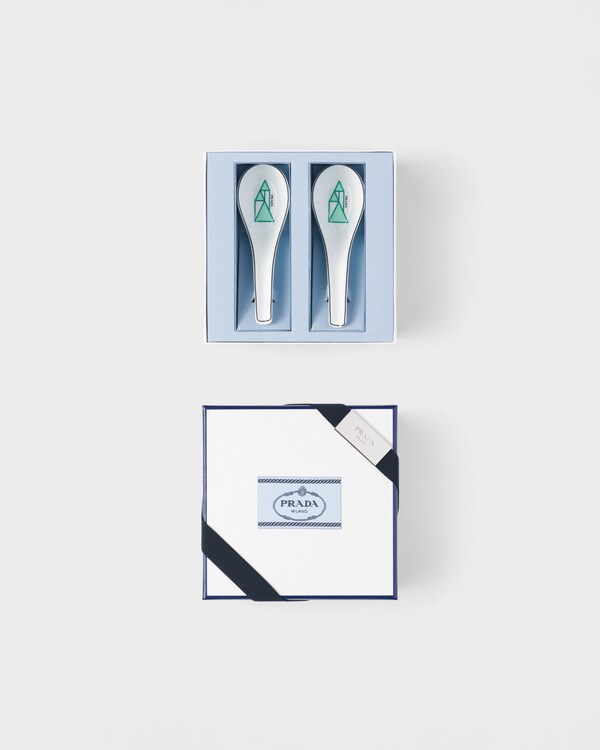 Set of two porcelain spoons - Vienna Green - Green Set of two porcelain spoons - Vienna Green - Green