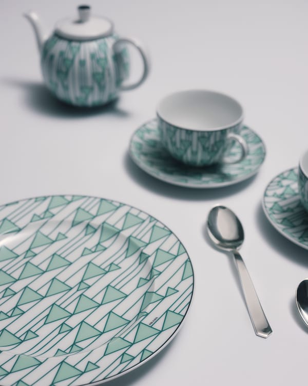 Set of two porcelain dessert plates - Vienna Green - Green Set of two porcelain dessert plates - Vienna Green - Green
