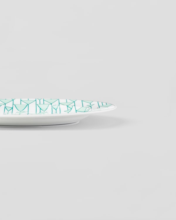 Set of two porcelain dessert plates - Vienna Green - Green Set of two porcelain dessert plates - Vienna Green - Green