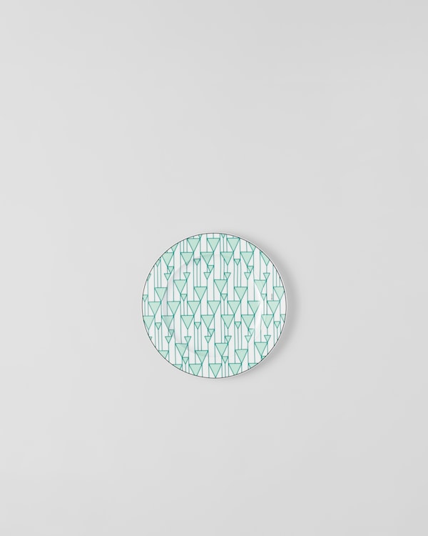 Set of two porcelain dessert plates - Vienna Green - Green Set of two porcelain dessert plates - Vienna Green - Green