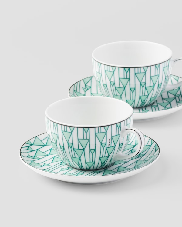 陶瓷茶杯两件套 - Vienna Green - 绿色 陶瓷茶杯两件套 - Vienna Green - 绿色
