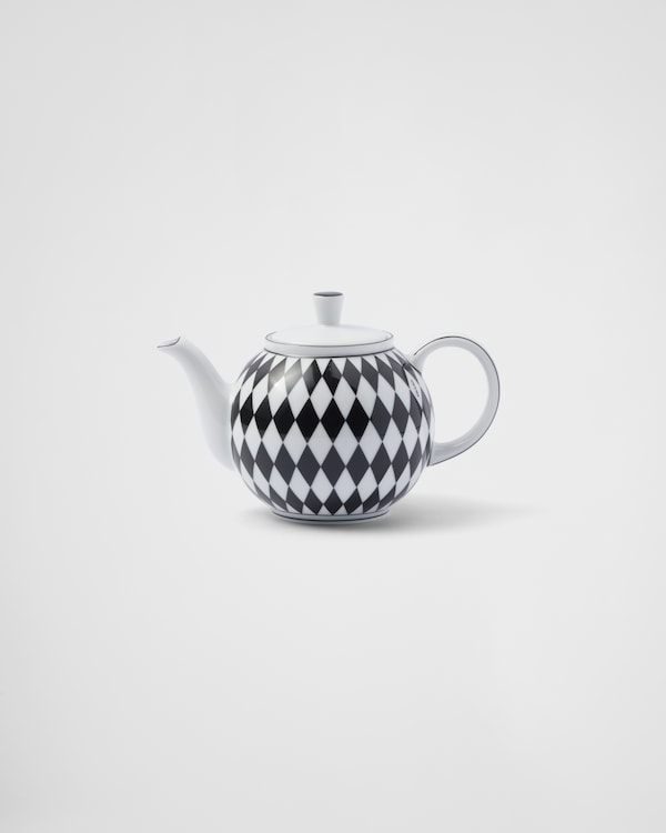 Porcelain teapot - Checkerboard - White/Black Porcelain teapot - Checkerboard - White/Black