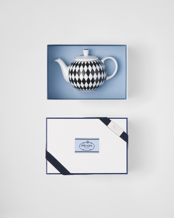 Porcelain teapot - Checkerboard - White/Black Porcelain teapot - Checkerboard - White/Black