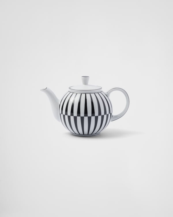 陶瓷茶壶 - Stripes - 白色 / 黑色 陶瓷茶壶 - Stripes - 白色 / 黑色