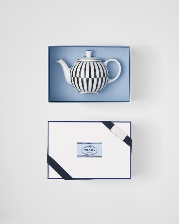 陶瓷茶壶 - Stripes - 白色 / 黑色 陶瓷茶壶 - Stripes - 白色 / 黑色