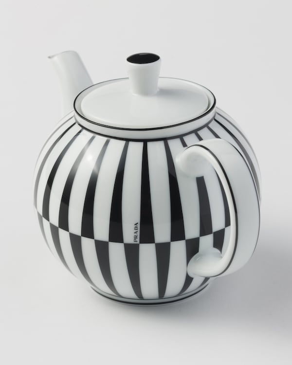 陶瓷茶壶 - Stripes - 白色 / 黑色 陶瓷茶壶 - Stripes - 白色 / 黑色