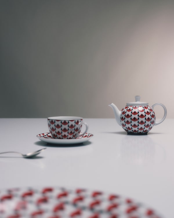 陶瓷茶壶 - Vienna Red - 黑色/红色 陶瓷茶壶 - Vienna Red - 黑色/红色