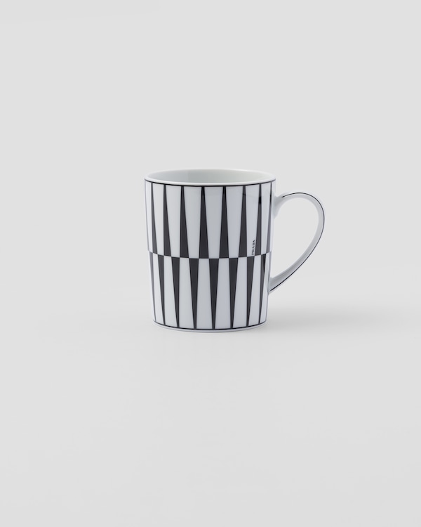 Porcelain mug - Stripes - White/Black Porcelain mug - Stripes - White/Black