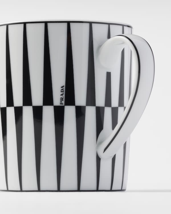 Porcelain mug - Stripes - White/Black Porcelain mug - Stripes - White/Black