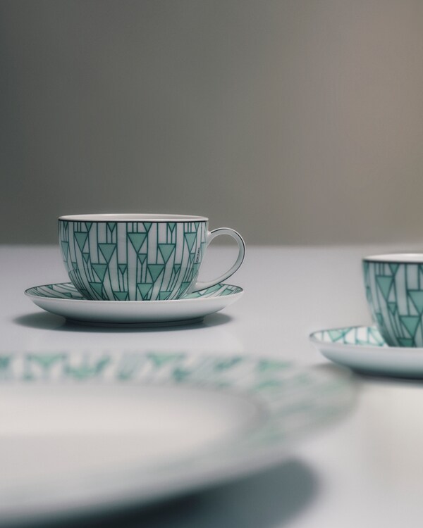 Set of two porcelain cappuccino cups - Vienna Green - Green Set of two porcelain cappuccino cups - Vienna Green - Green