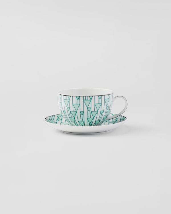 Set of two porcelain cappuccino cups - Vienna Green - Green Set of two porcelain cappuccino cups - Vienna Green - Green