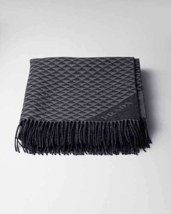 Symbole Double cashmere and wool throw - Black/Slate Gray Symbole Double cashmere and wool throw - Black/Slate Gray