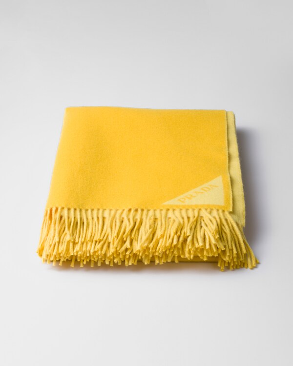 Light jacquard wool and cashmere plaid - Sunny Yellow Light jacquard wool and cashmere plaid - Sunny Yellow