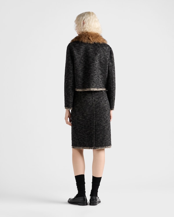 Double tweed midi-skirt - Anthracite Gray Double tweed midi-skirt - Anthracite Gray
