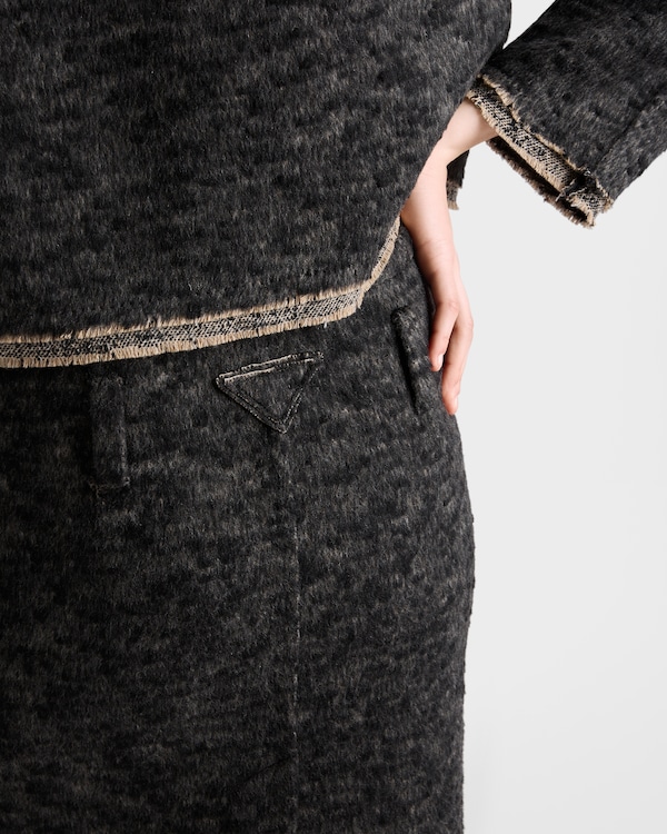 Double tweed midi-skirt - Anthracite Gray Double tweed midi-skirt - Anthracite Gray