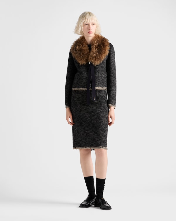 Double tweed midi-skirt - Anthracite Gray Double tweed midi-skirt - Anthracite Gray