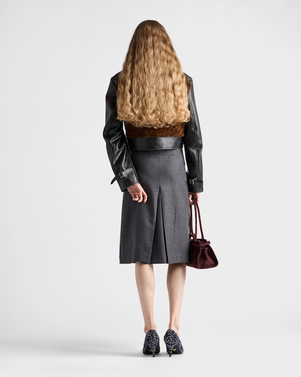 Pleated flannel skirt - Slate Gray Pleated flannel skirt - Slate Gray