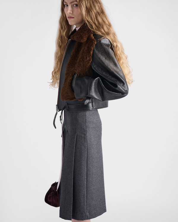 Pleated flannel skirt - Slate Gray Pleated flannel skirt - Slate Gray