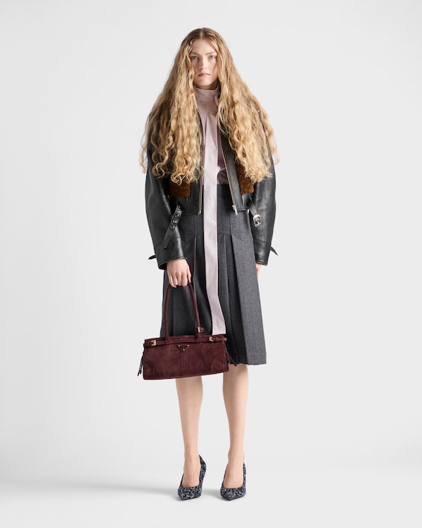 Pleated flannel skirt - Slate Gray Pleated flannel skirt - Slate Gray