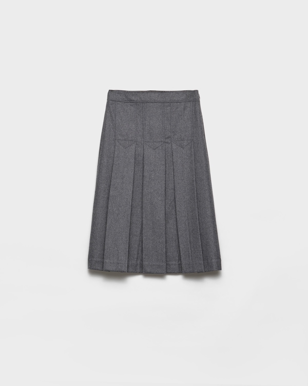 Pleated flannel skirt - Slate Gray Pleated flannel skirt - Slate Gray