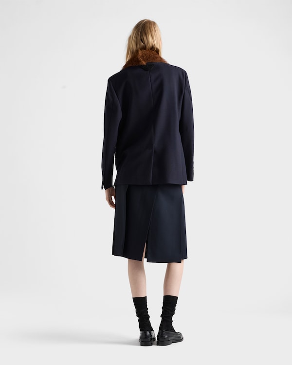 Wool hopsack skirt - Navy Wool hopsack skirt - Navy
