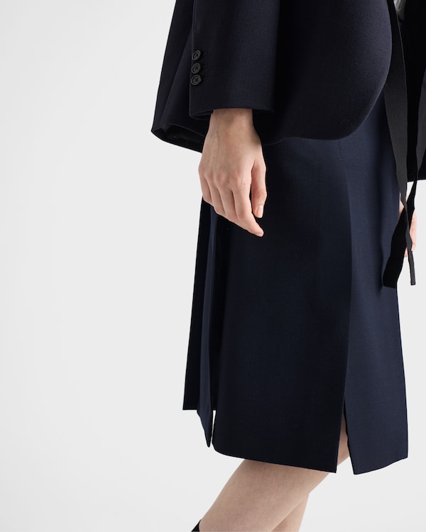 Wool hopsack skirt - Navy Wool hopsack skirt - Navy