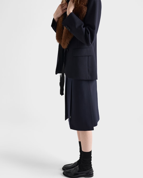 Wool hopsack skirt - Navy Wool hopsack skirt - Navy