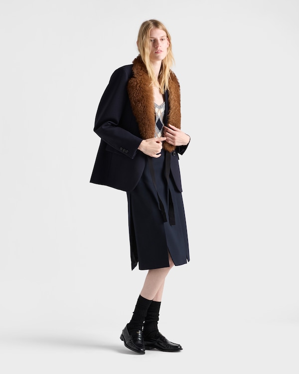 Wool hopsack skirt - Navy Wool hopsack skirt - Navy