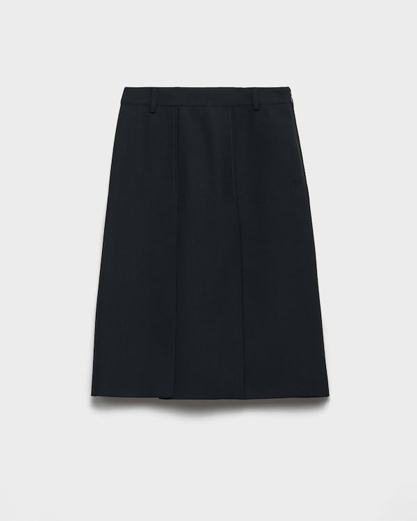 Wool hopsack skirt - Navy Wool hopsack skirt - Navy