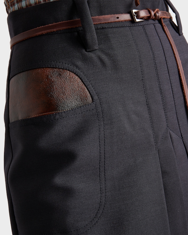 Kid mohair midi skirt - Navy Kid mohair midi skirt - Navy