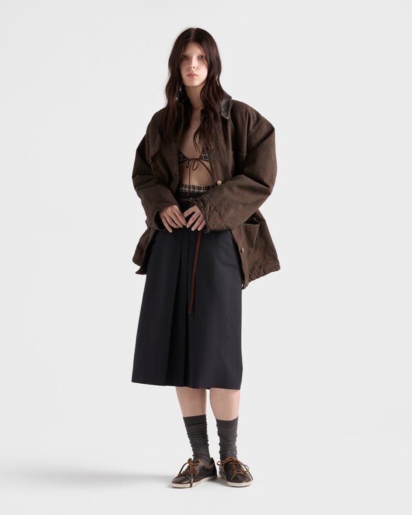 Kid mohair midi skirt - Navy Kid mohair midi skirt - Navy