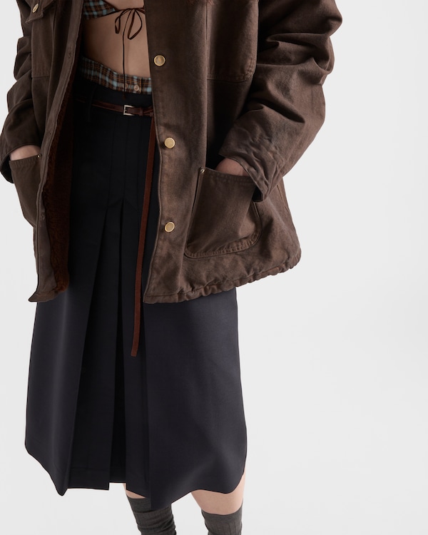 Kid mohair midi skirt - Navy Kid mohair midi skirt - Navy