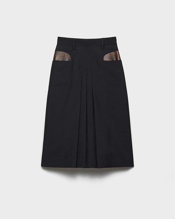 Kid mohair midi skirt - Navy Kid mohair midi skirt - Navy