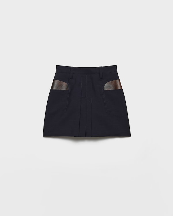 Kid mohair mini skirt - Navy Kid mohair mini skirt - Navy