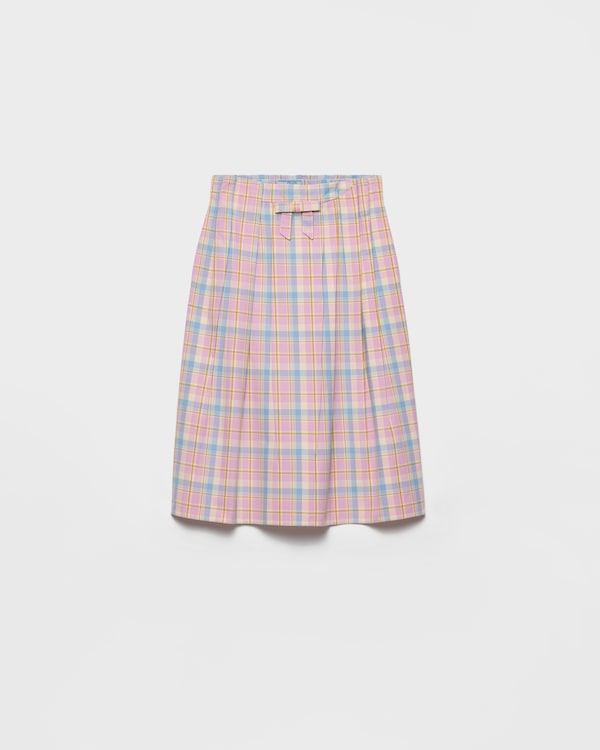 Checked cotton midi skirt - Alabaster Pink Checked cotton midi skirt - Alabaster Pink