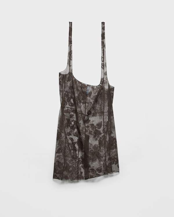 Chantilly lace midi-skirt with suspender straps - Ebony Chantilly lace midi-skirt with suspender straps - Ebony
