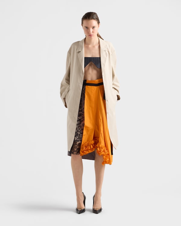 Technical taffeta patchwork skirt - Orange Technical taffeta patchwork skirt - Orange