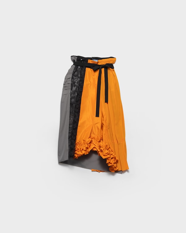 Technical taffeta patchwork skirt - Orange Technical taffeta patchwork skirt - Orange