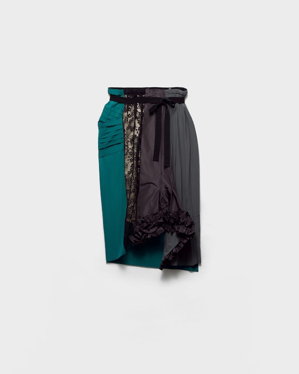 Technical taffeta patchwork skirt - Hematite Technical taffeta patchwork skirt - Hematite