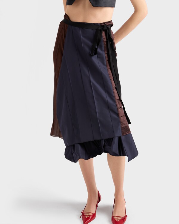Faille patchwork skirt - Navy Faille patchwork skirt - Navy