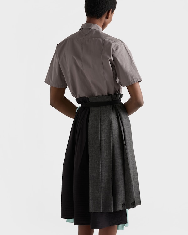 Rush stitch fabric patchwork skirt - Slate Gray Rush stitch fabric patchwork skirt - Slate Gray