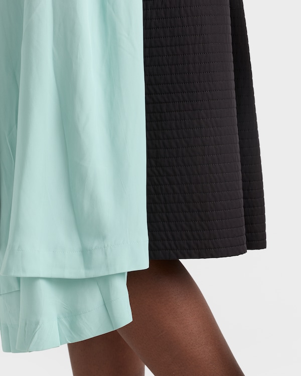 Rush stitch fabric patchwork skirt - Slate Gray Rush stitch fabric patchwork skirt - Slate Gray