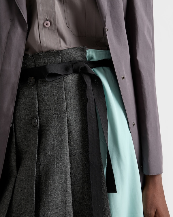 Rush stitch fabric patchwork skirt - Slate Gray Rush stitch fabric patchwork skirt - Slate Gray