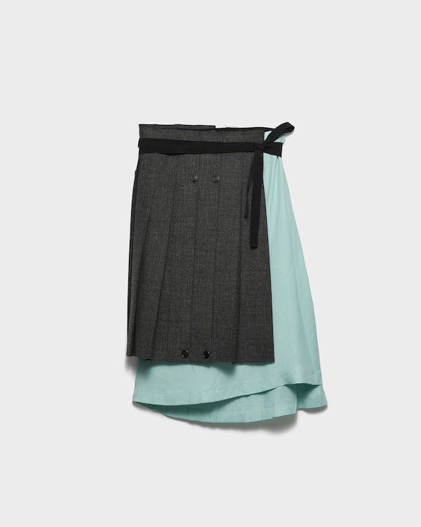 Rush stitch fabric patchwork skirt - Slate Gray Rush stitch fabric patchwork skirt - Slate Gray