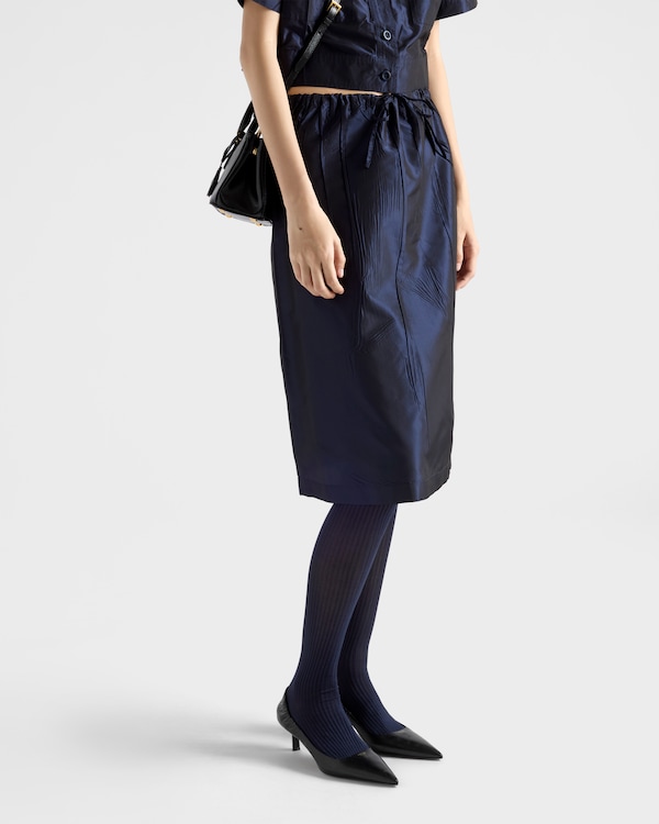 Taffeta midi-skirt - Navy Taffeta midi-skirt - Navy