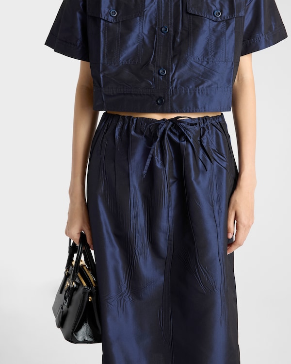 Taffeta midi-skirt - Navy Taffeta midi-skirt - Navy